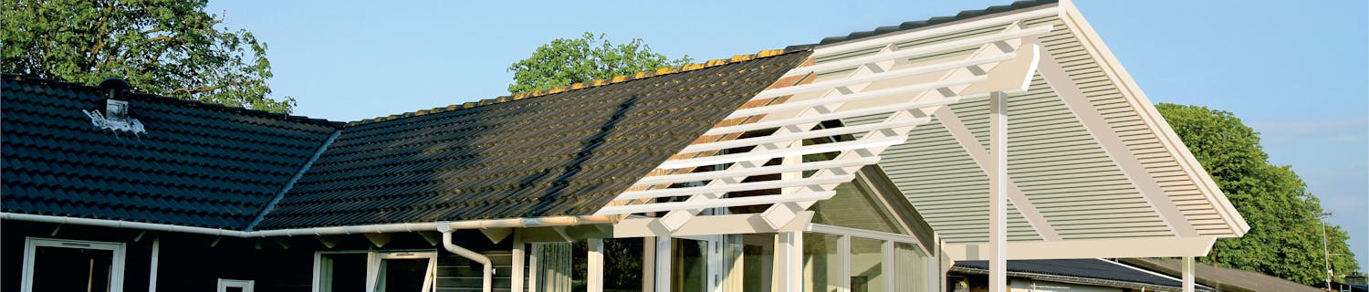 Forlæng taget over terrassen